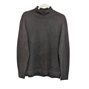New Good Man Brand Sweater Mens Medium Merino Wool Black Long Sleeve Mock Neck